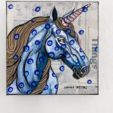 Evil Eye Grey Unicorn ( Original Painting )