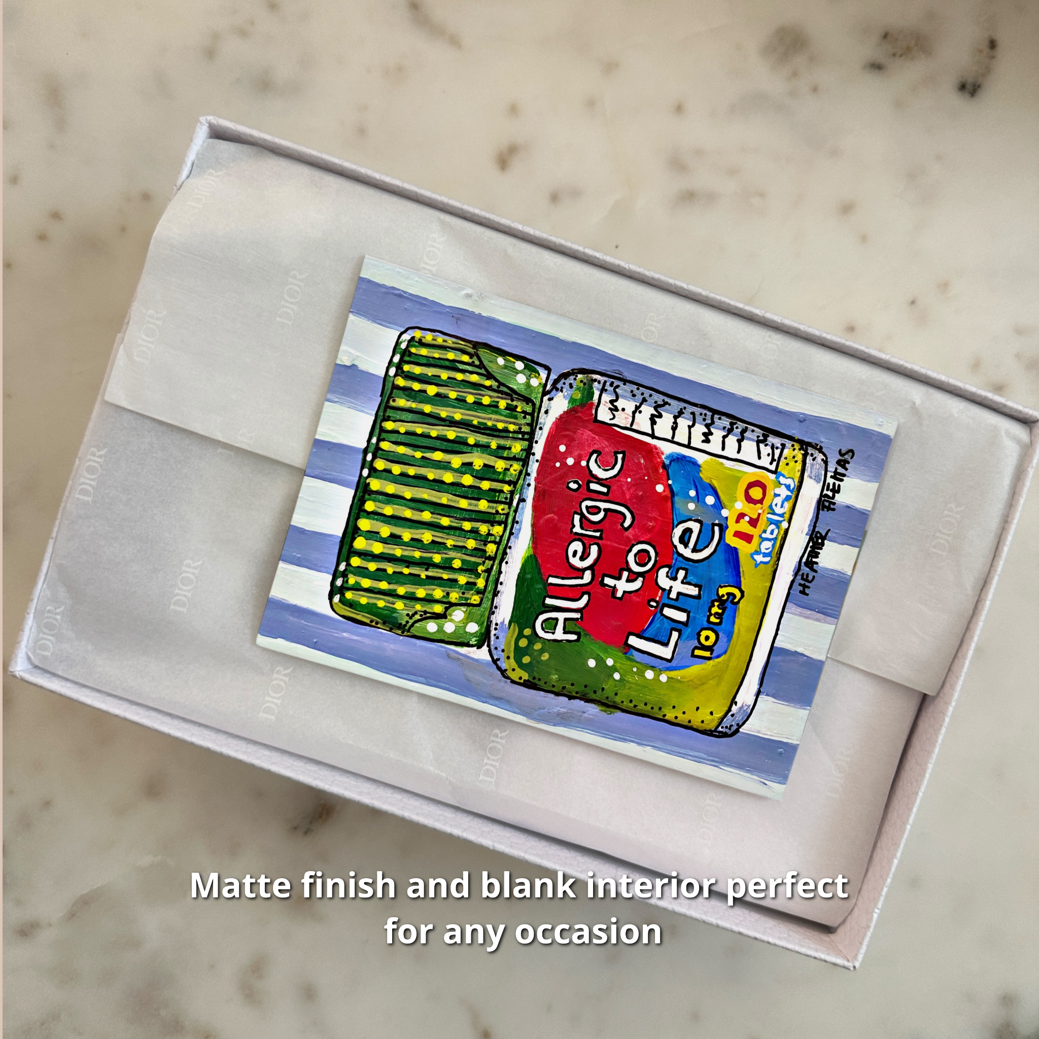 Allergic To Life Greeting Card - Greeting Card / Fine Art Print