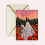 Twilight Sunflower Ghost Fine Art Greeting Card