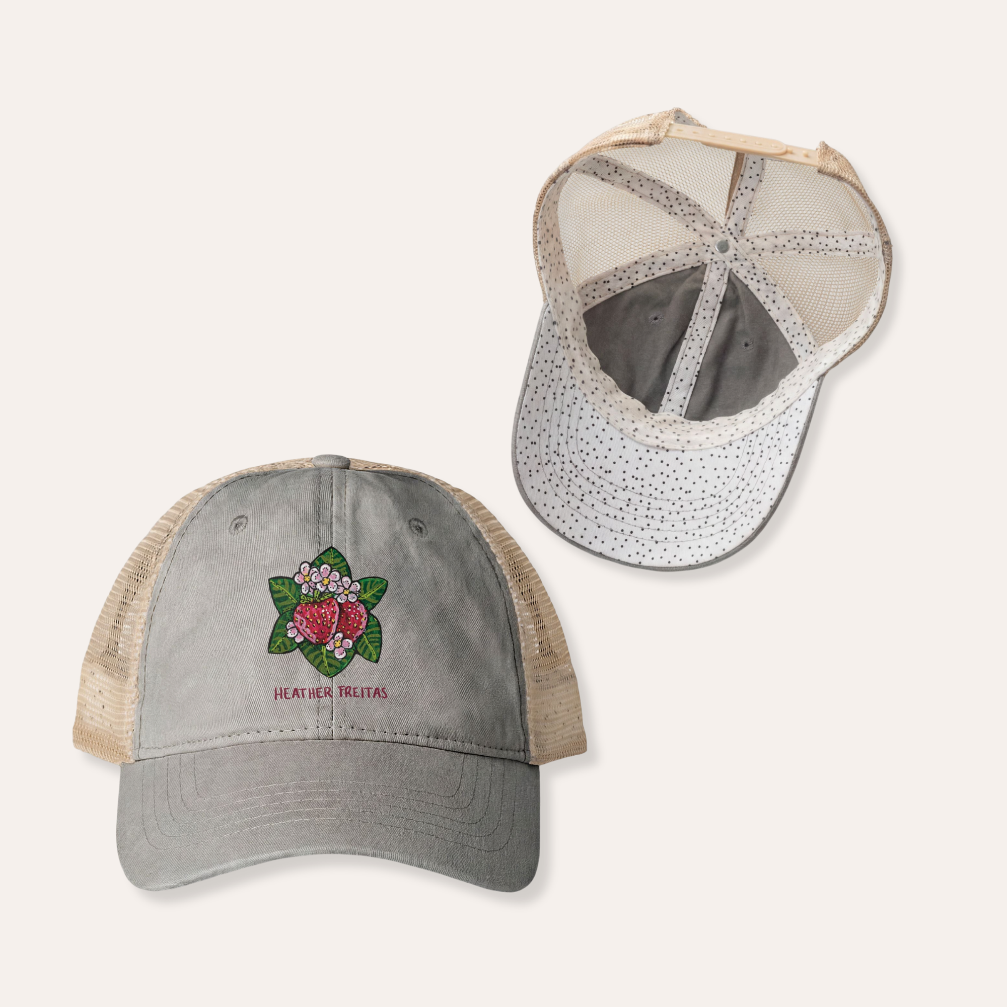 Strawberries Women's Washed Mesh-Back Cap