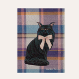 Black Cat With Bow Mini Fine Art Print