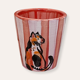 Calico Cat Hand Painted Ceramic Shot Glass