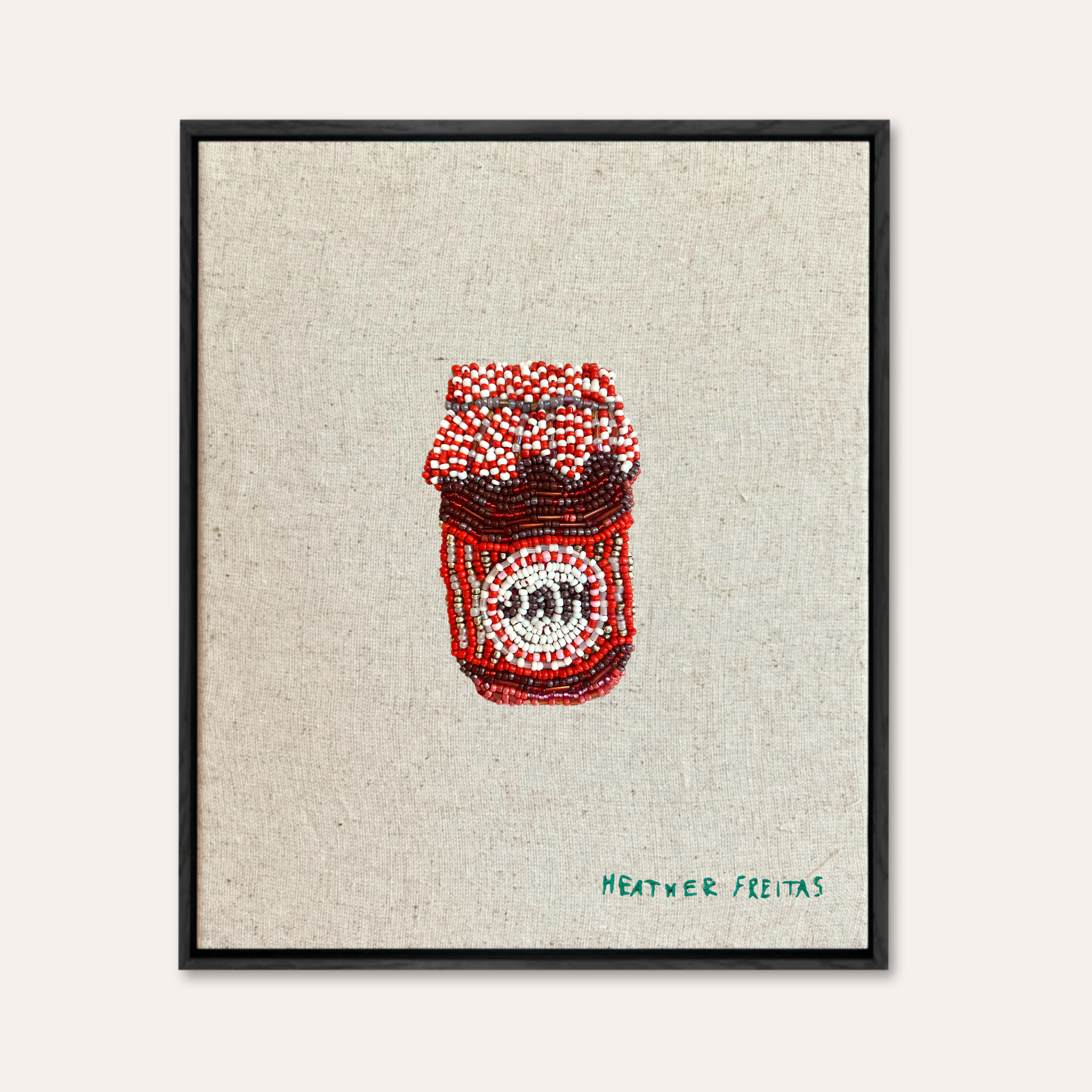 Strawberry Jam Beaded Embroidery Wall Art