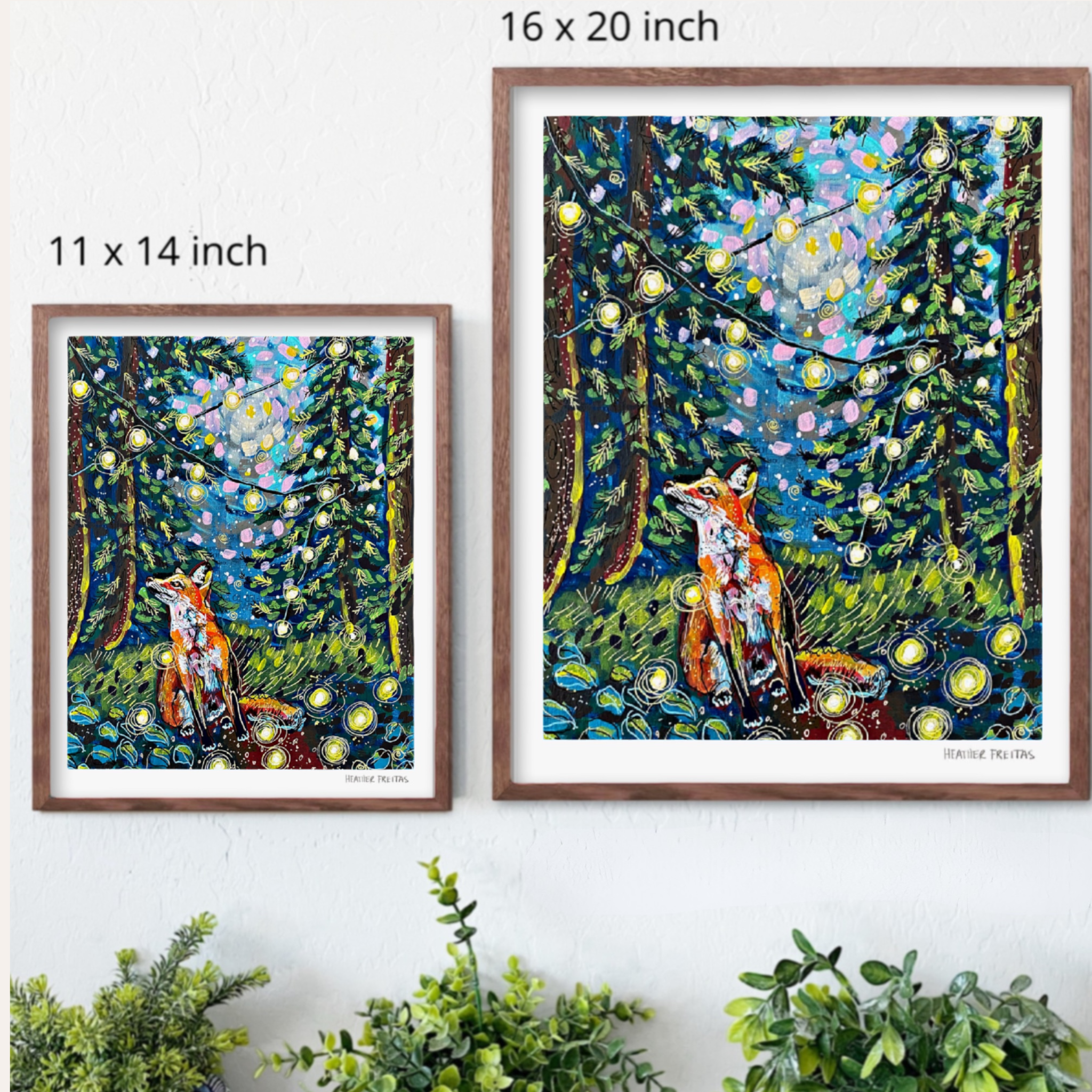 Twilight Forest Fox Hand Signed Fine Art Print