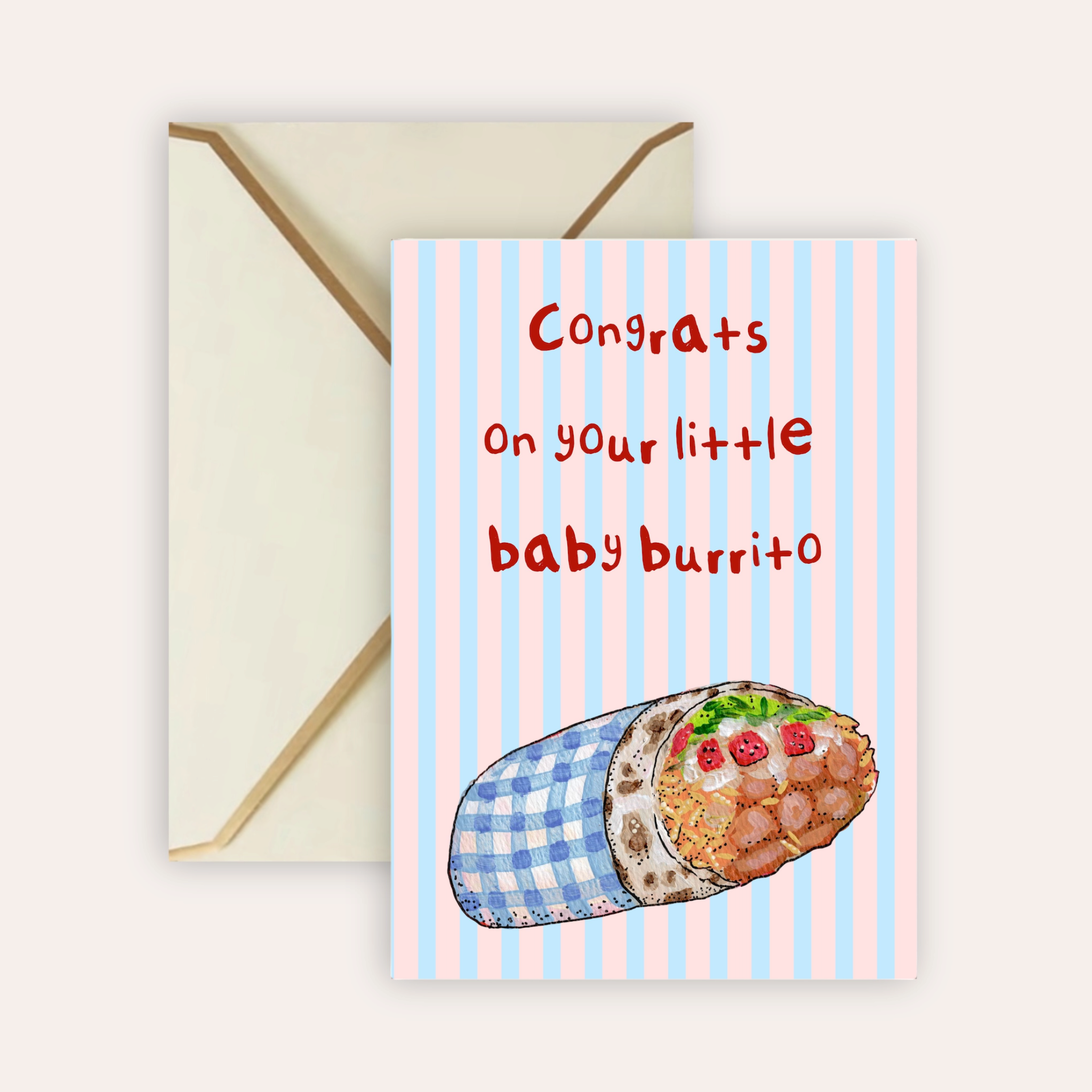 Congrats On Your Baby Burrito Fine Art Greeting Card
