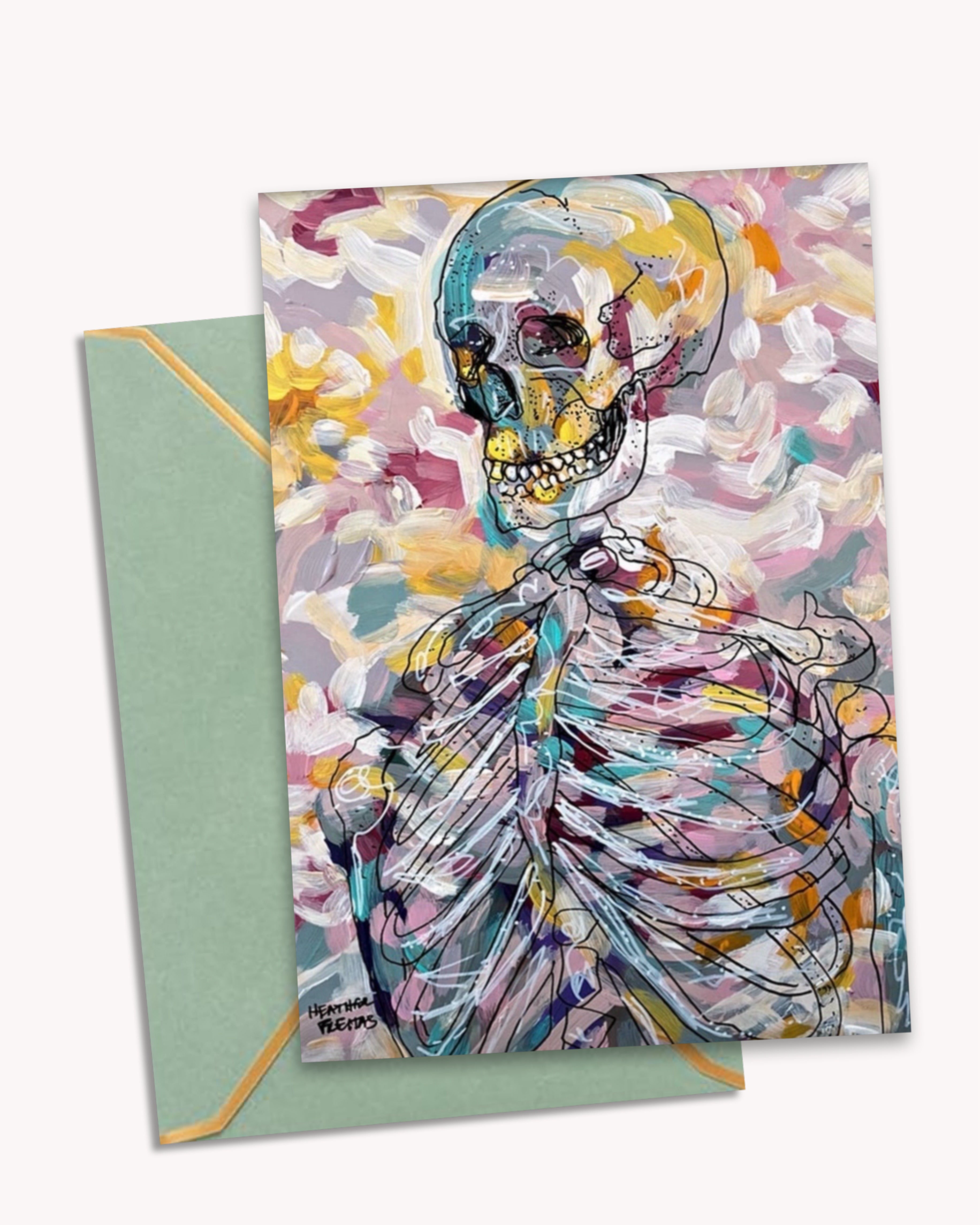 Pastel Skeleton - Greeting Card / Fine Art Print