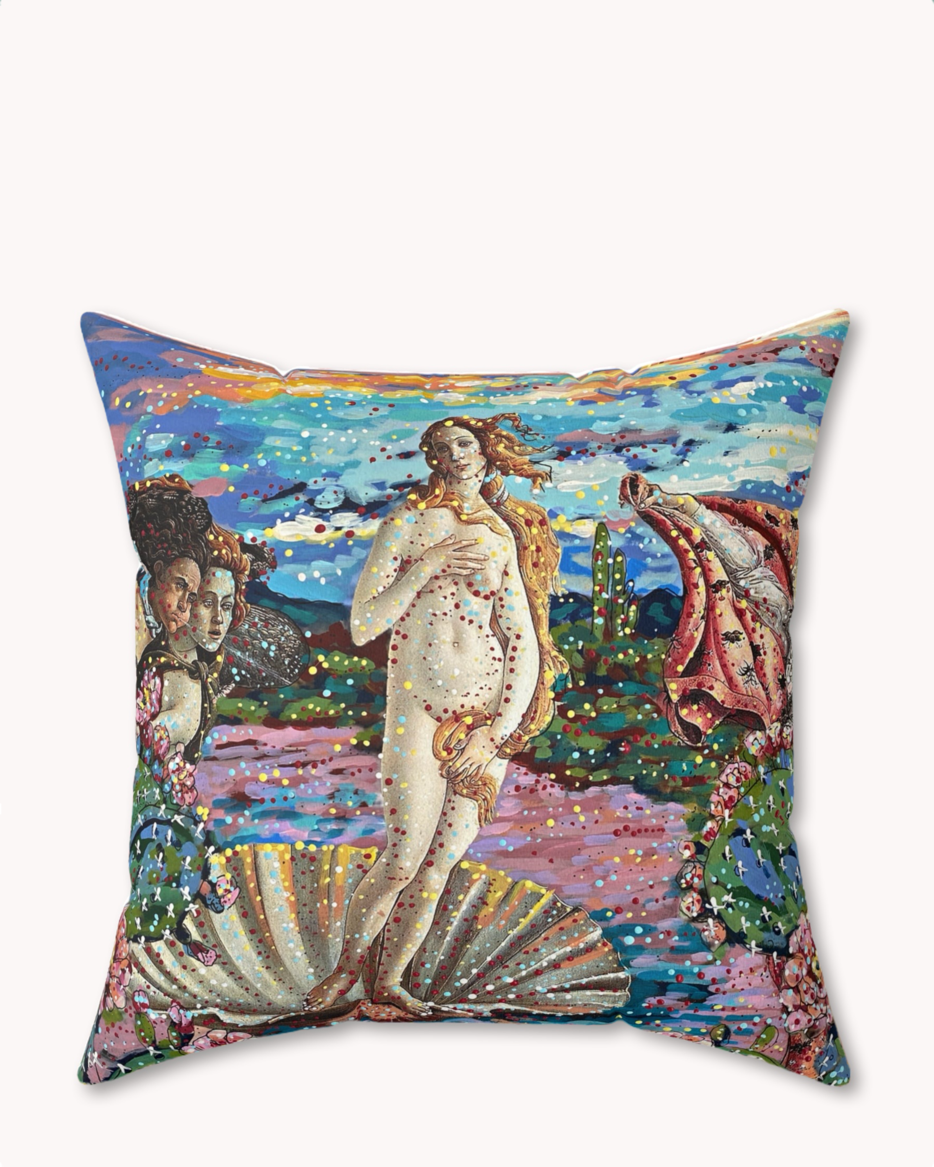 Desert Birth Of Venus Decorative Faux Suede Throw Pillow