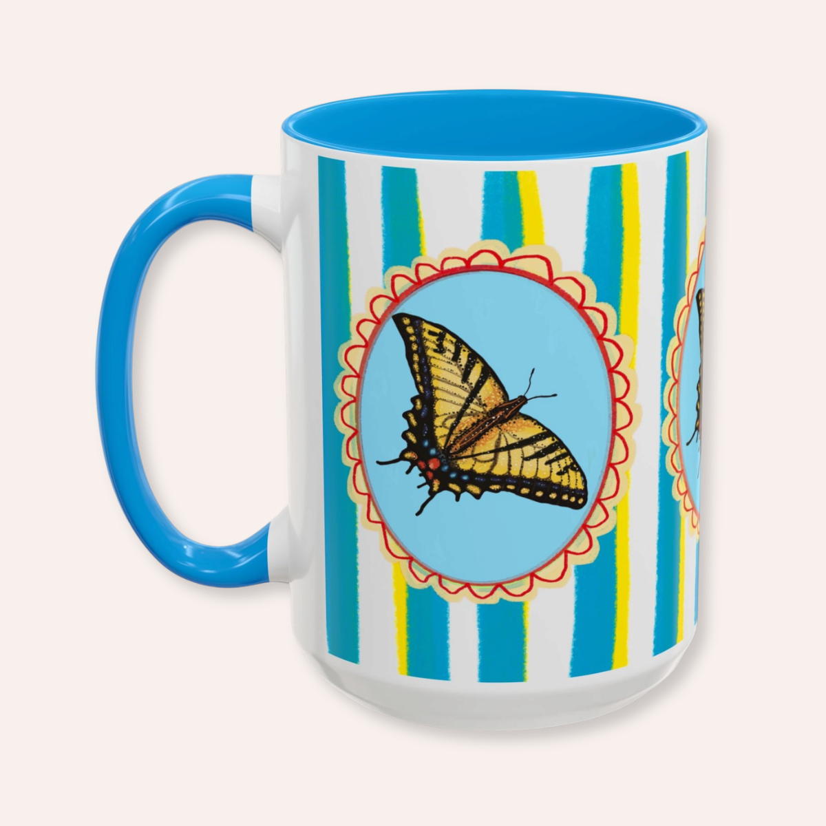 Yellow Butterfly Coffee Mug 15oz