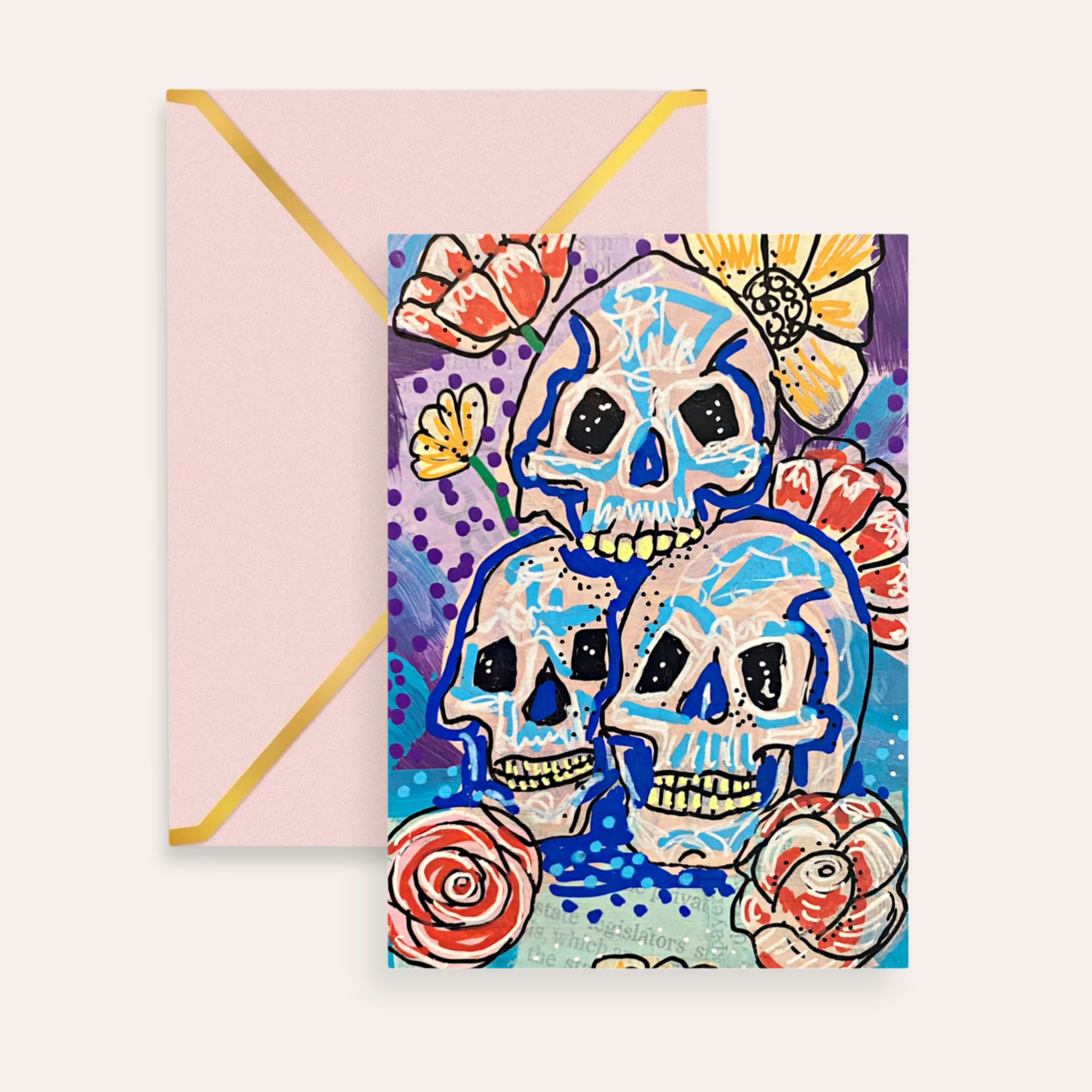 Three Skulls Fine Art Greeting Card