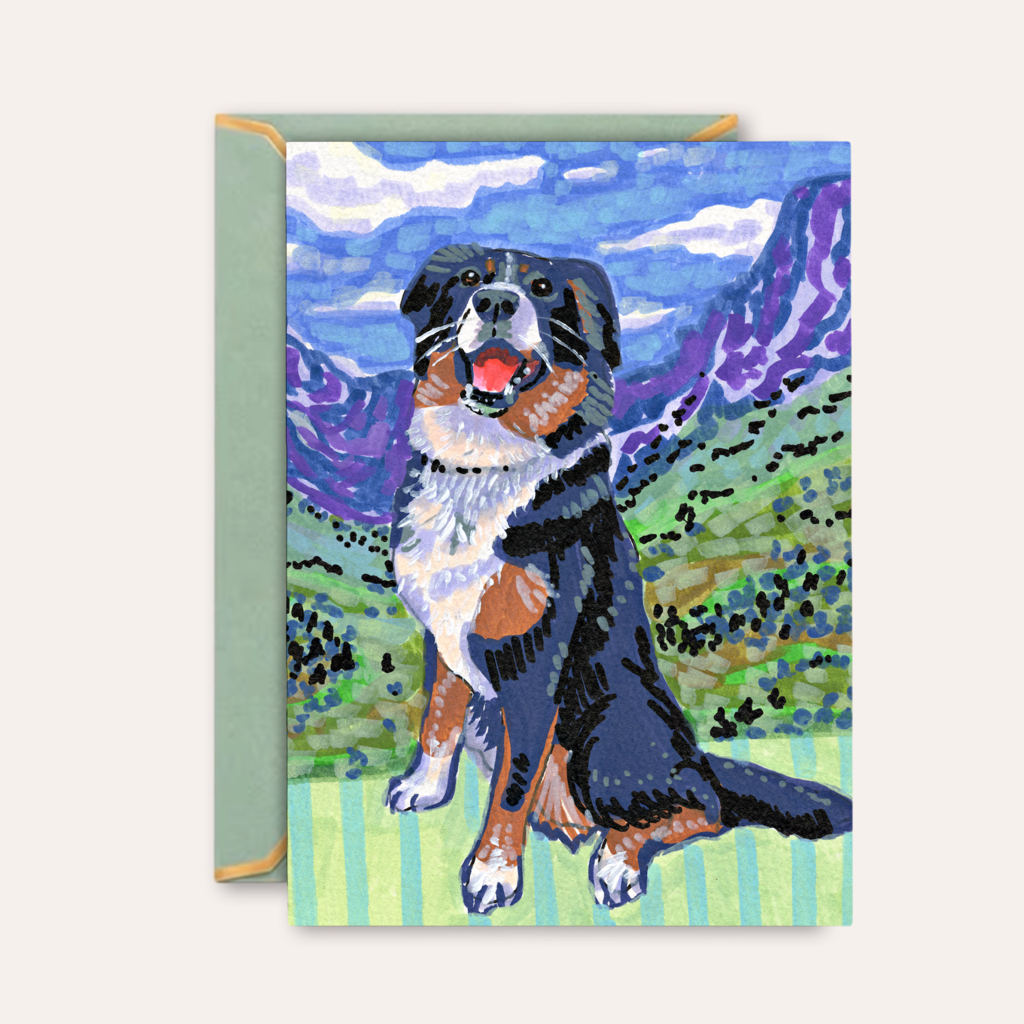 Bernese Mountain Dog Fine Art Greeting Card (Copy)