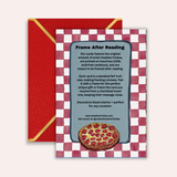 Black Lab At Pizza Resturant Frameable Greeting Card