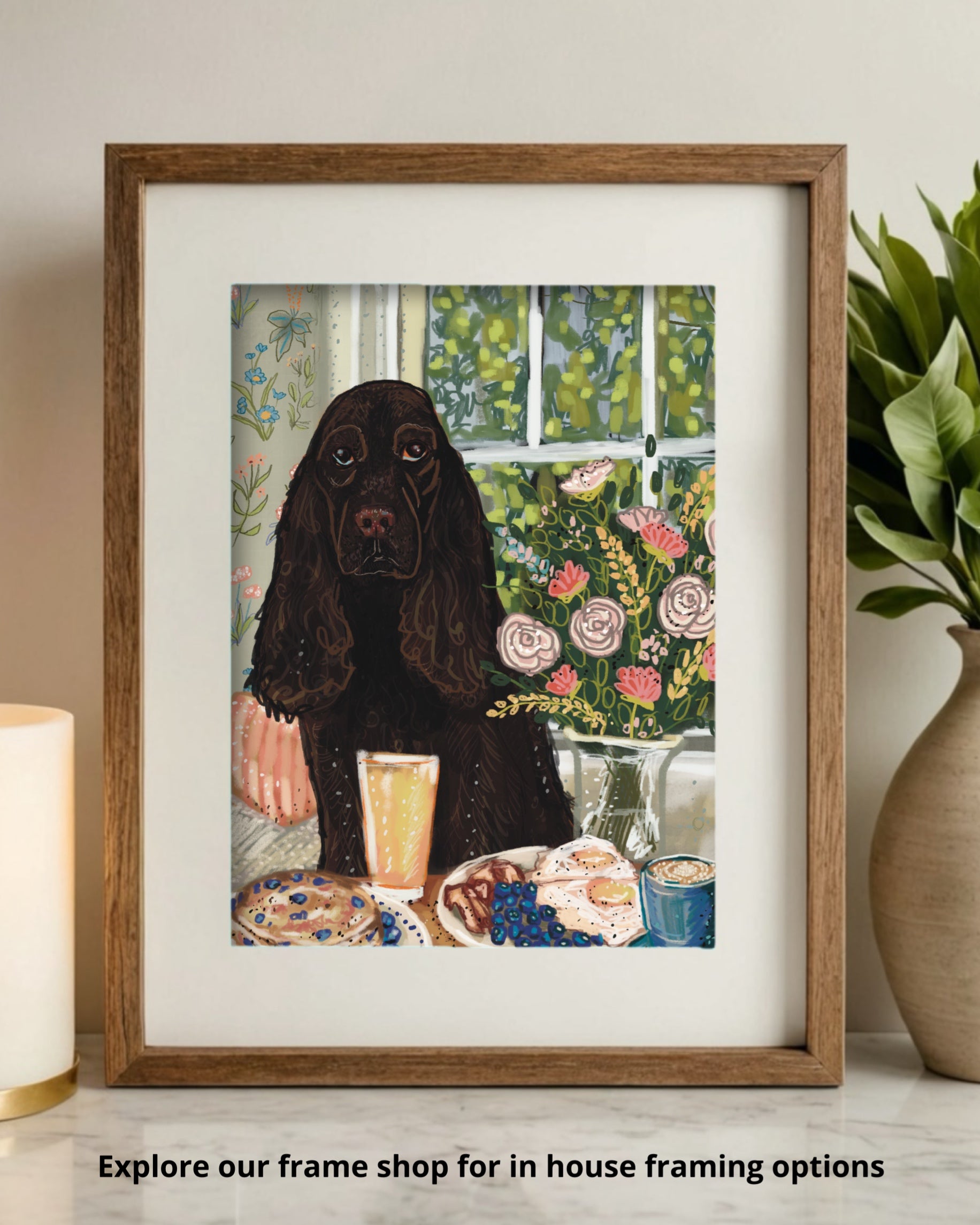Cocker Spaniel - Build Your Own Dining Dog Paper Print