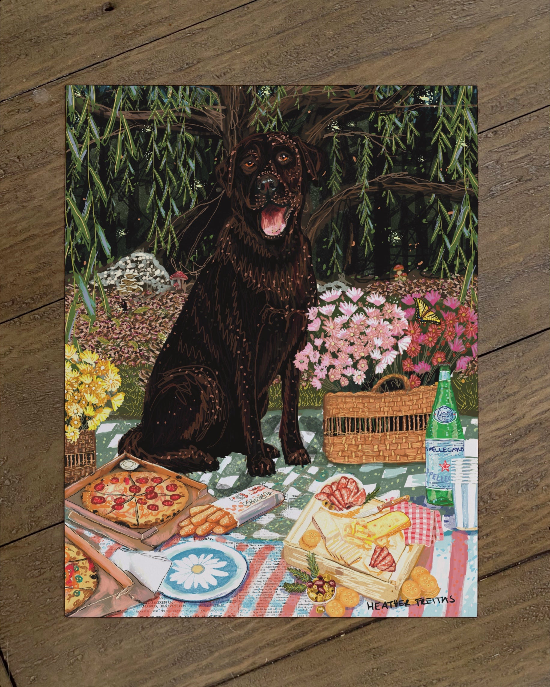 Labrador - Build Your Own Dining Dog Paper Print