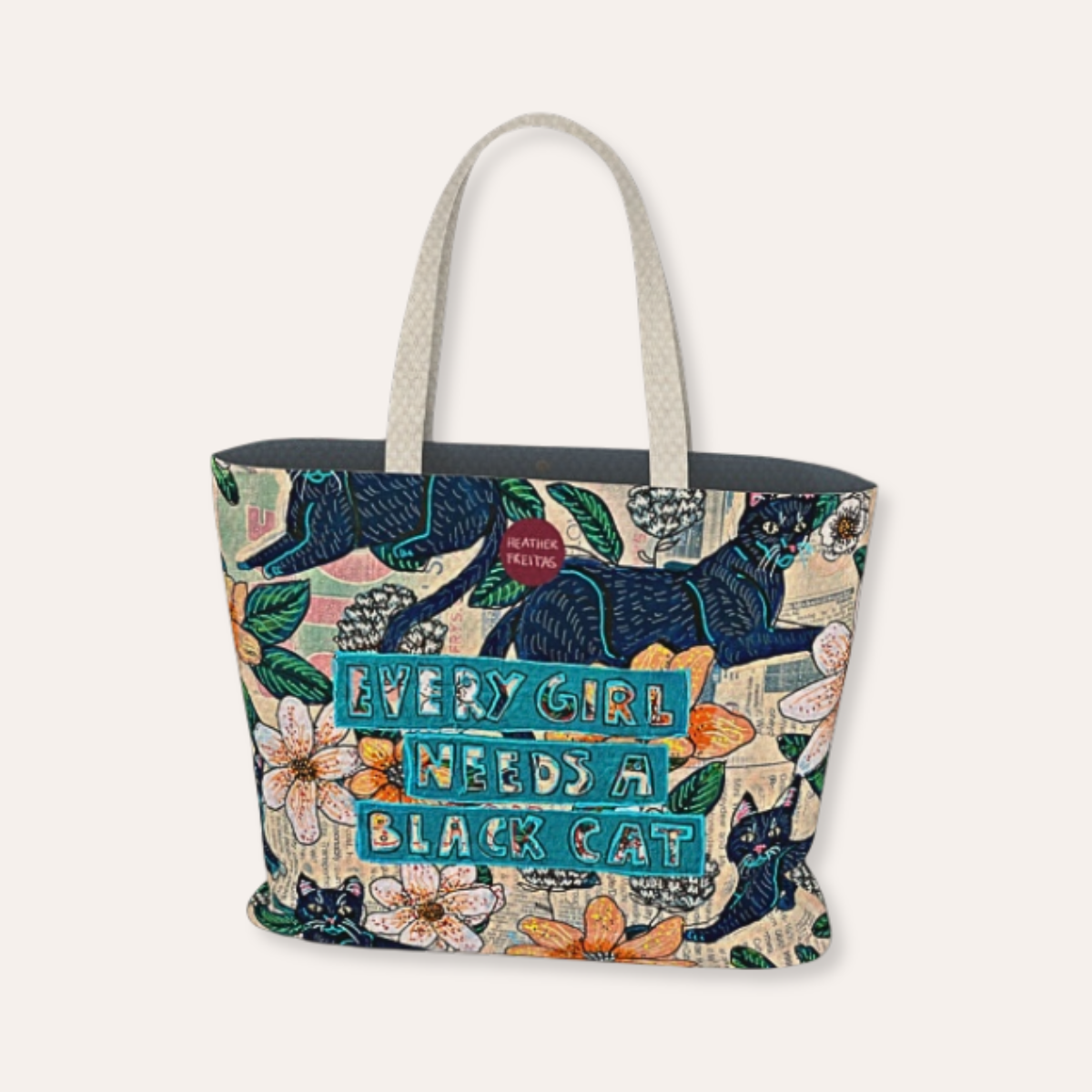 Black Cat Oversized Tote