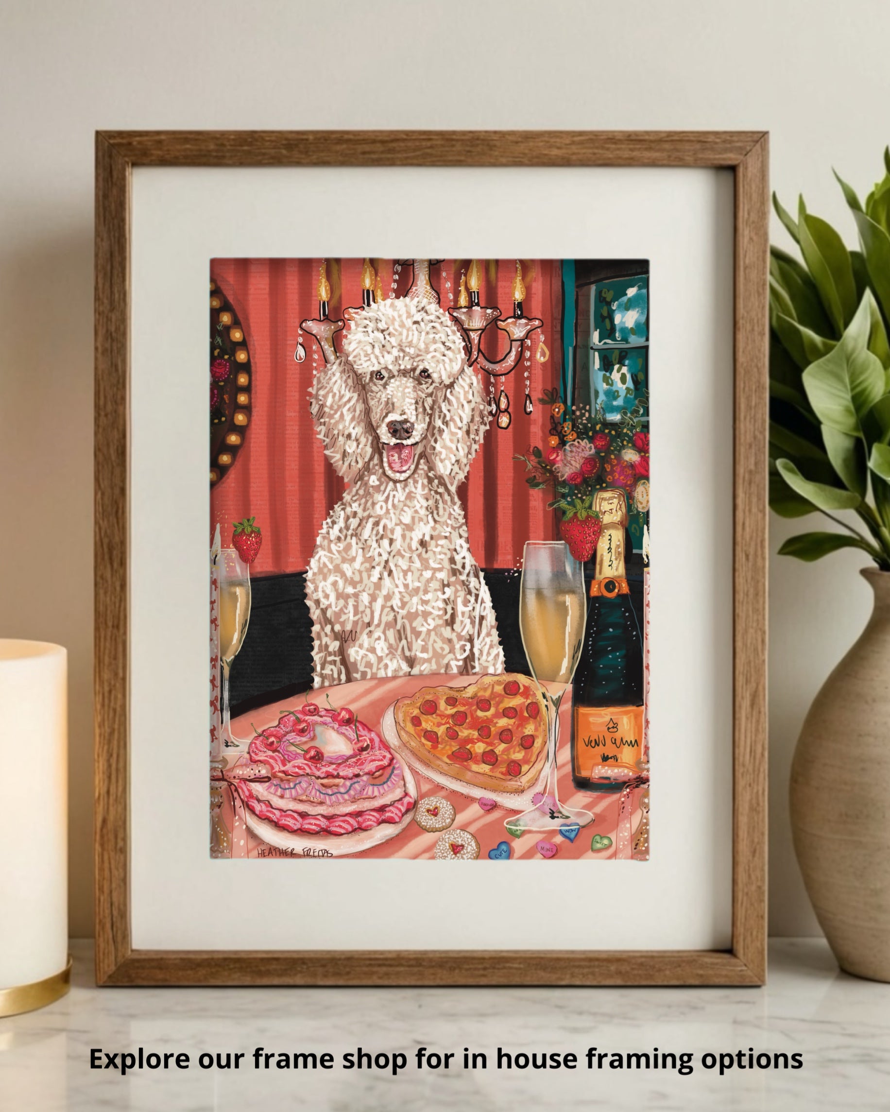 Standard Poodle - Build Your Own Dining Dog Paper Print