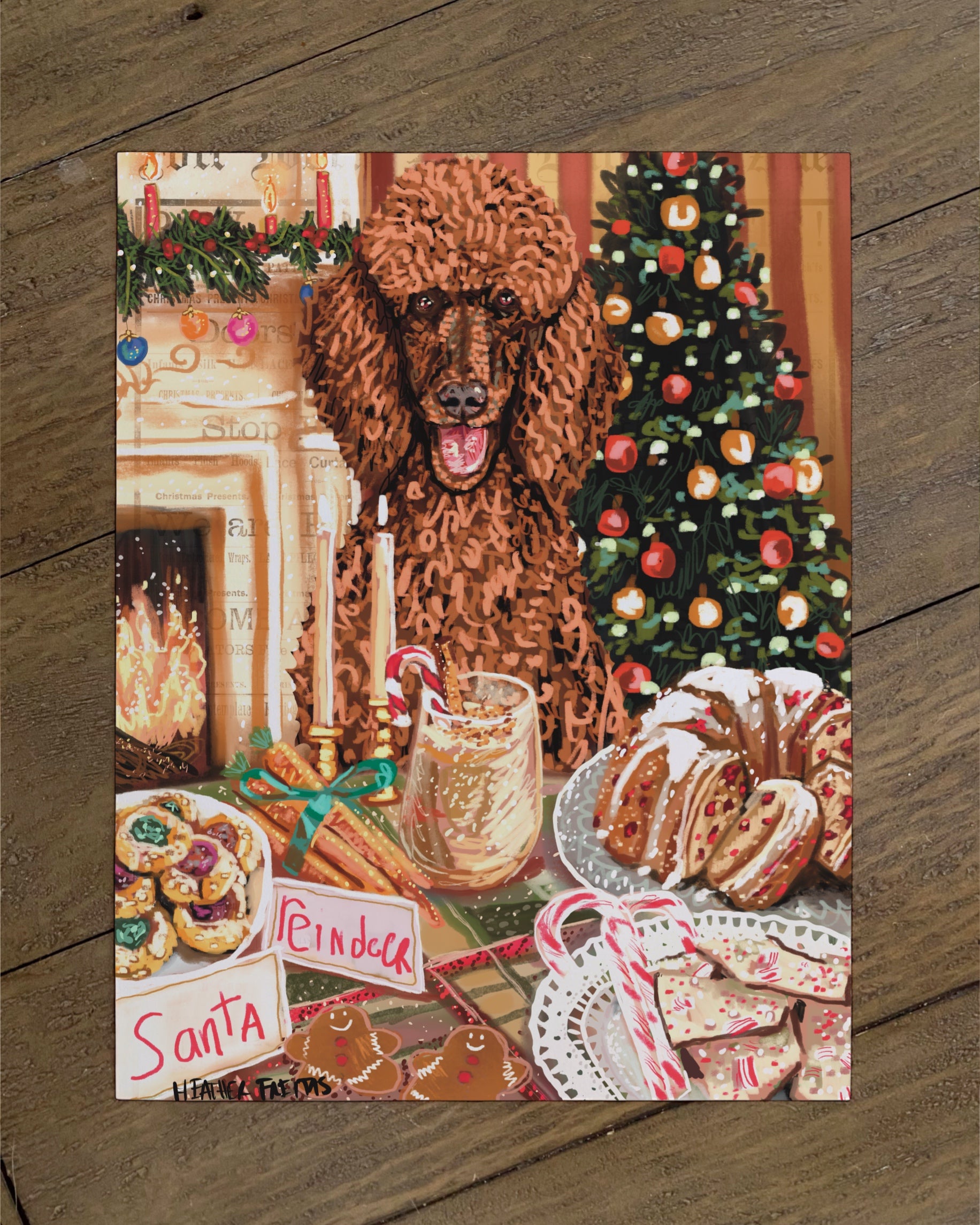 Standard Poodle - Build Your Own Dining Dog Paper Print