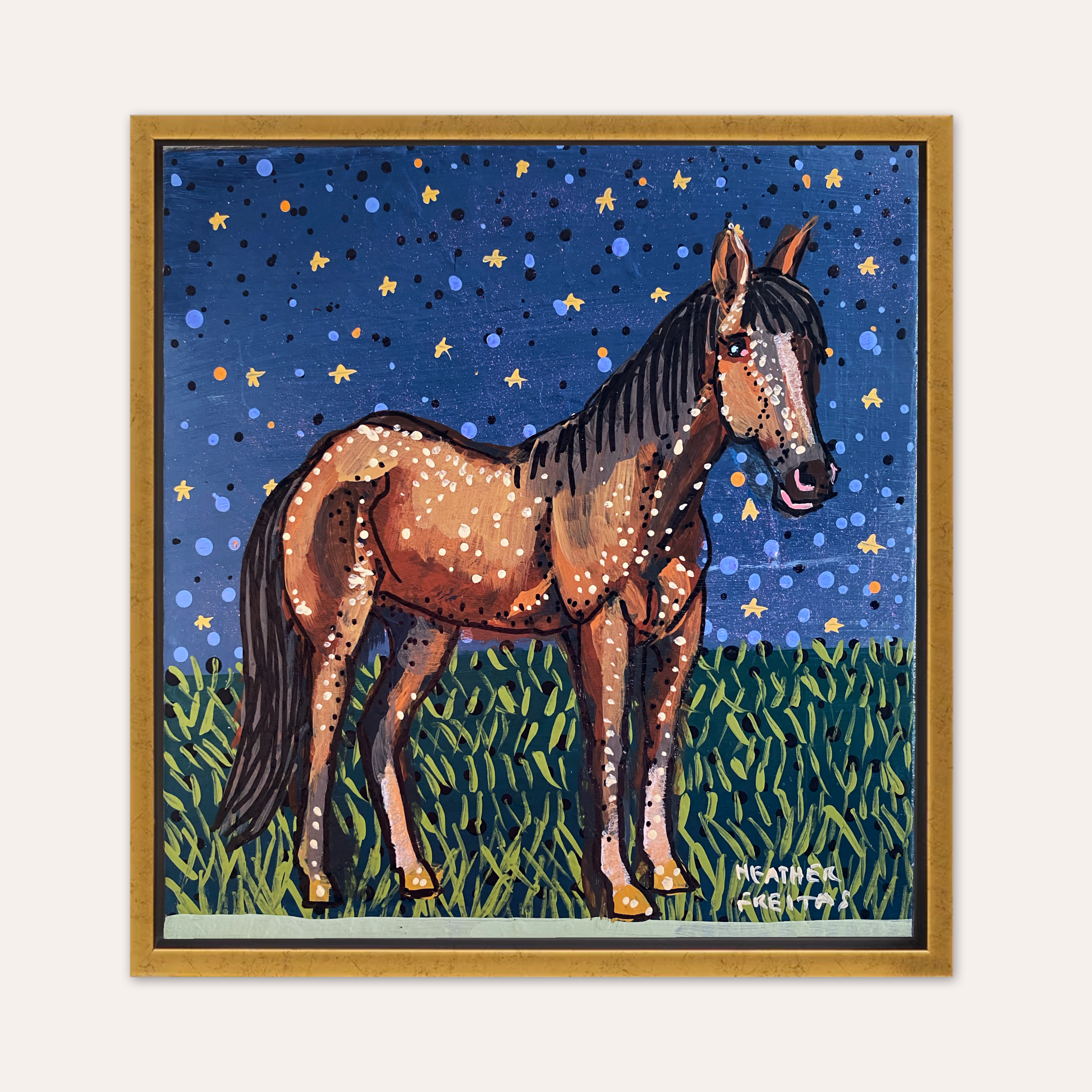Midnight Brown Horse ( original painting )