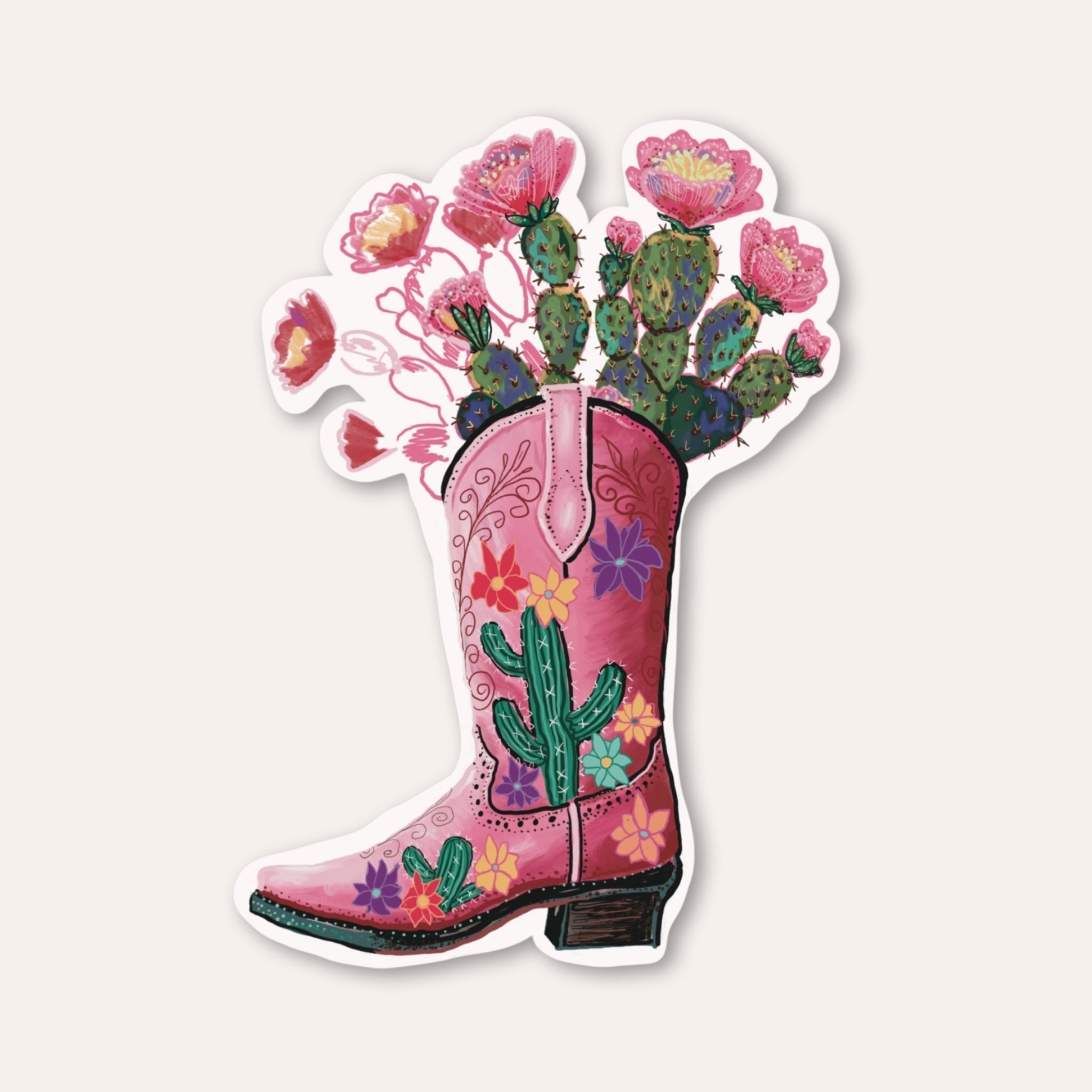 Cactus Boot Sticker