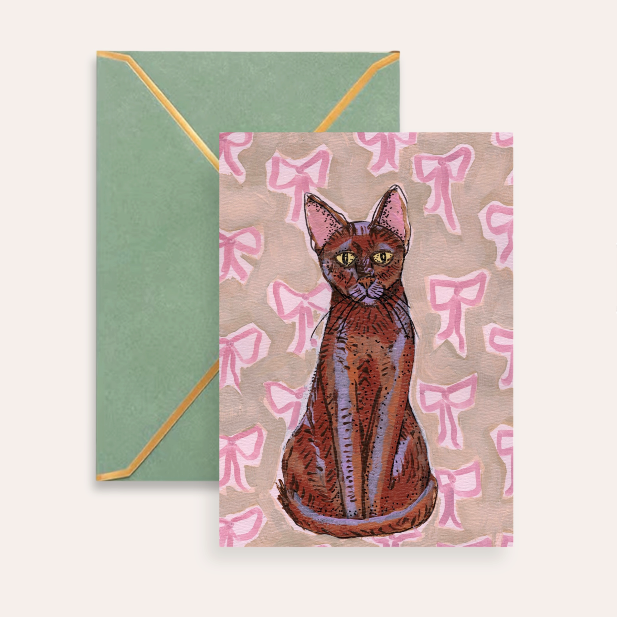 Havana Brown Cat Fine Art Greeting Card
