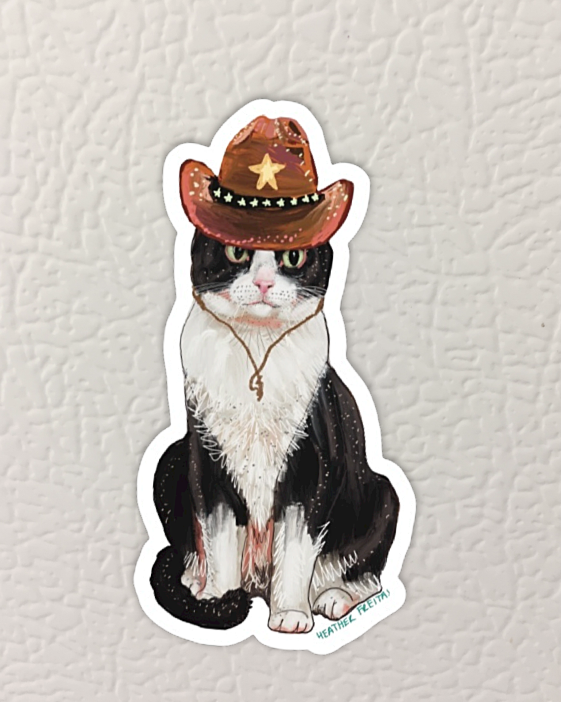 Cowboy Cat Magnet ( Die-Cut )