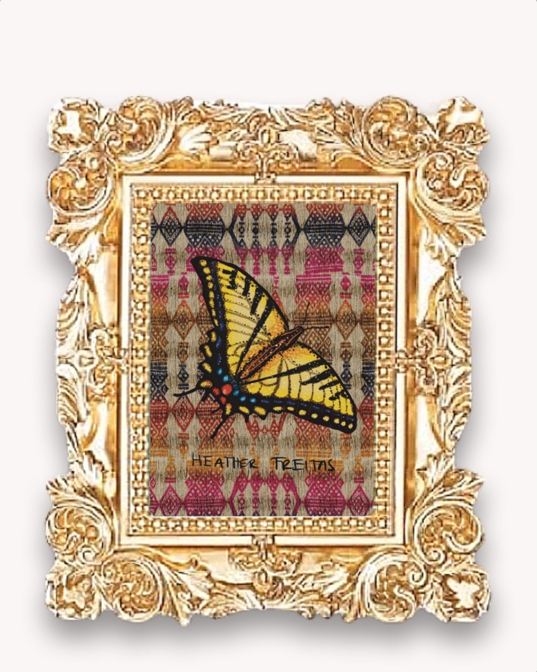 Two-tailed Swallowtail Butterfly Framed Magnet be ( Small )