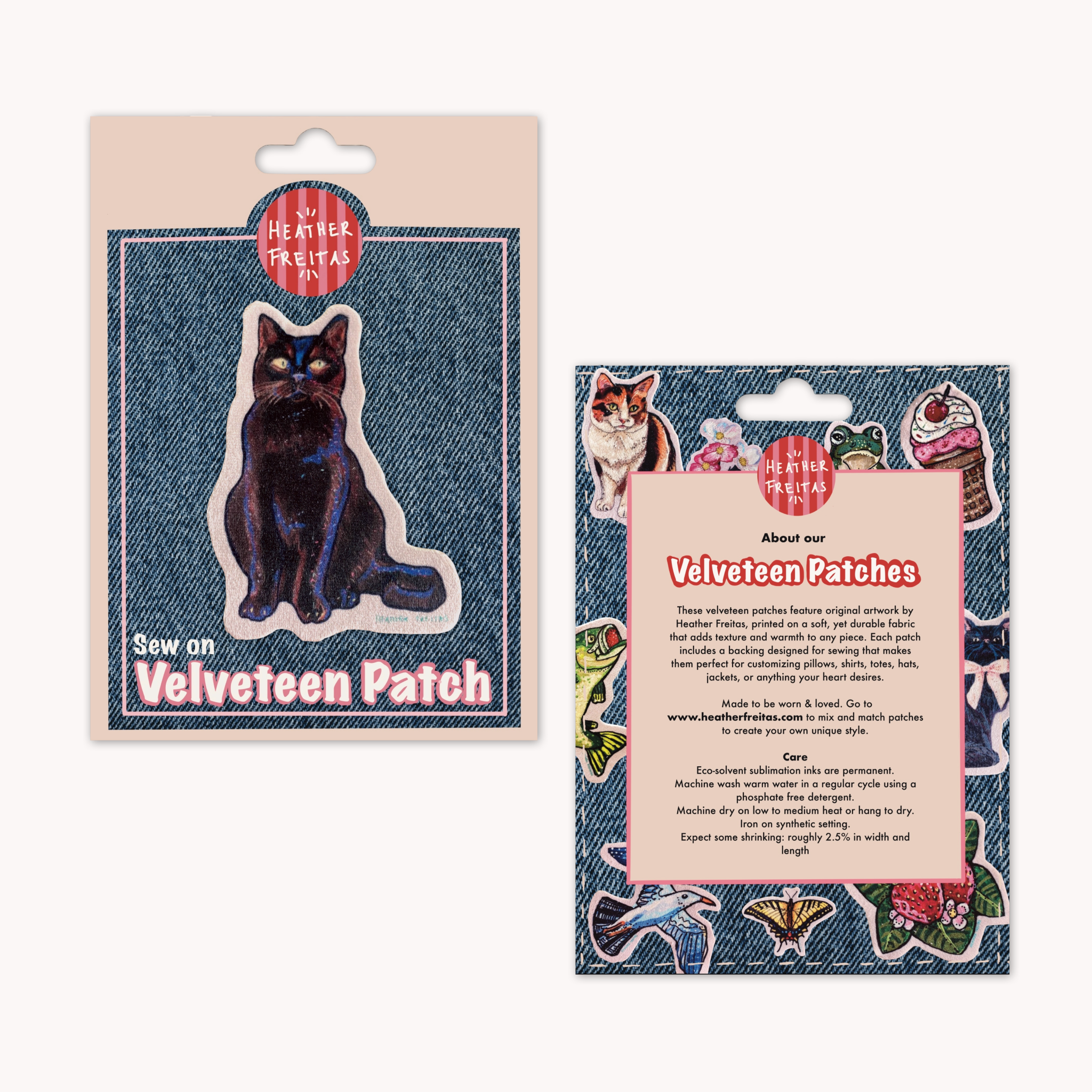 Black Kitty - Sew On Velveteen Patch