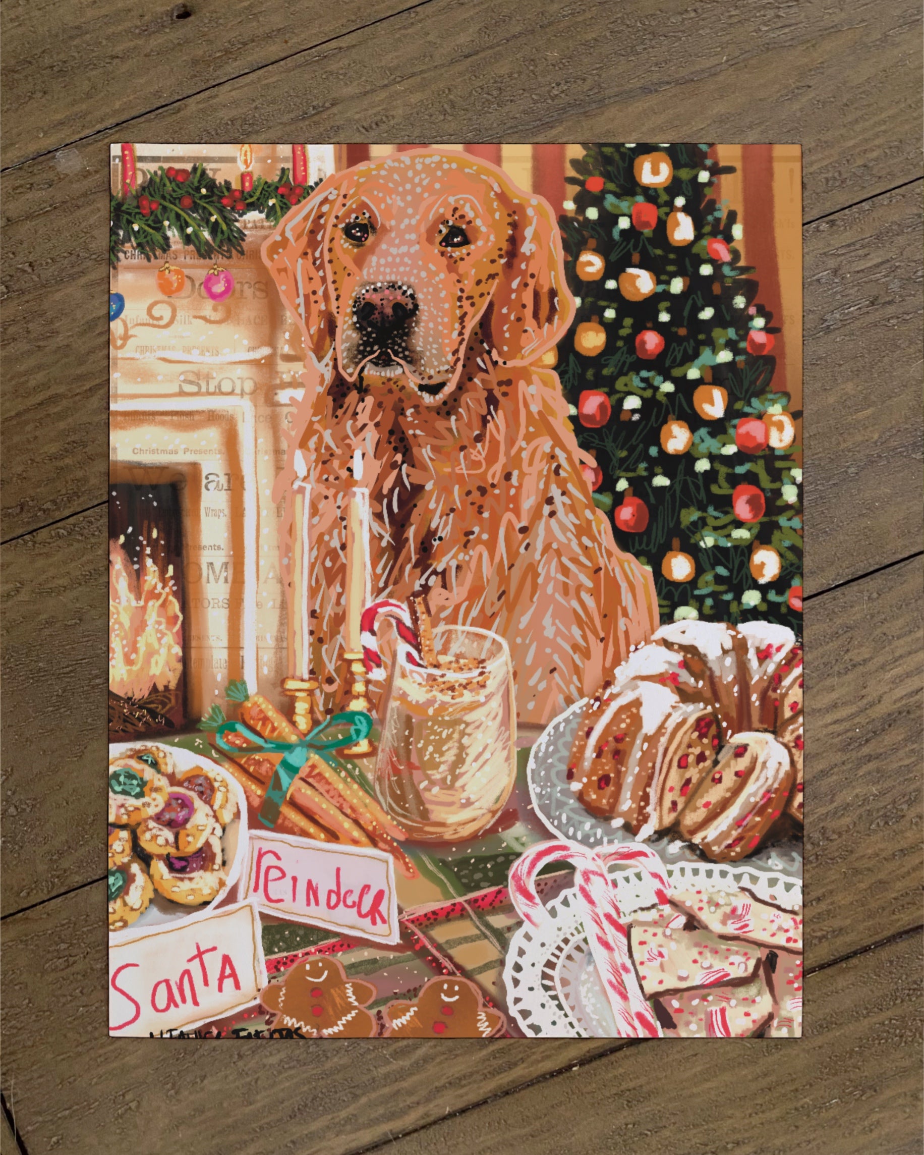 Golden Retriever- Build Your Own Dining Dog Paper Print