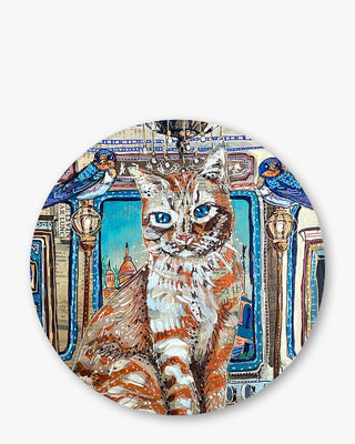 Royal Tabby Cat Chinchilla Glass Cutting Board / Trivet