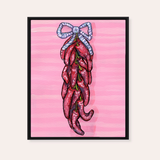 Dried Chili's Framed Fine Art Canvas Print
