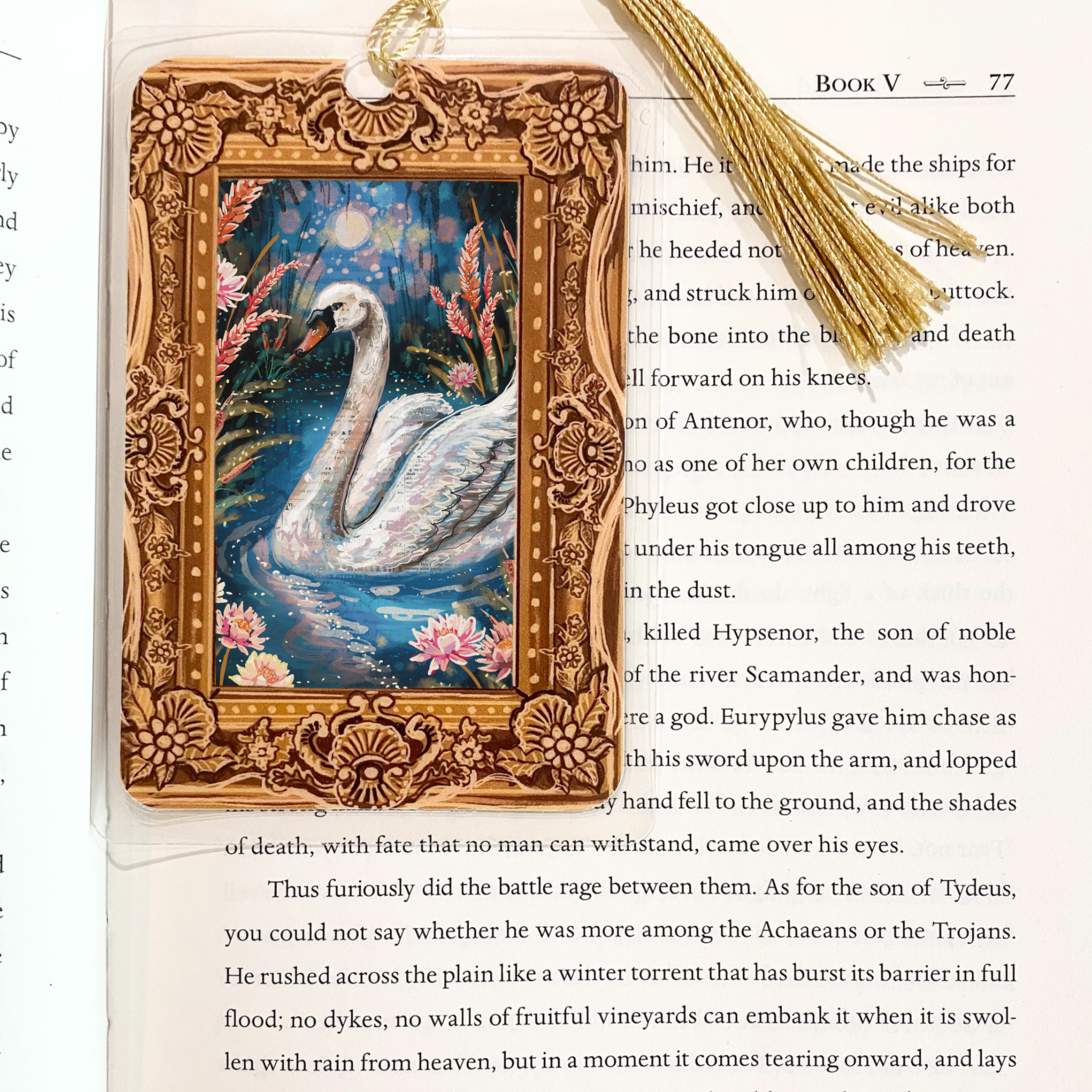 Serenity Swan Fine Art Painting Bookmark