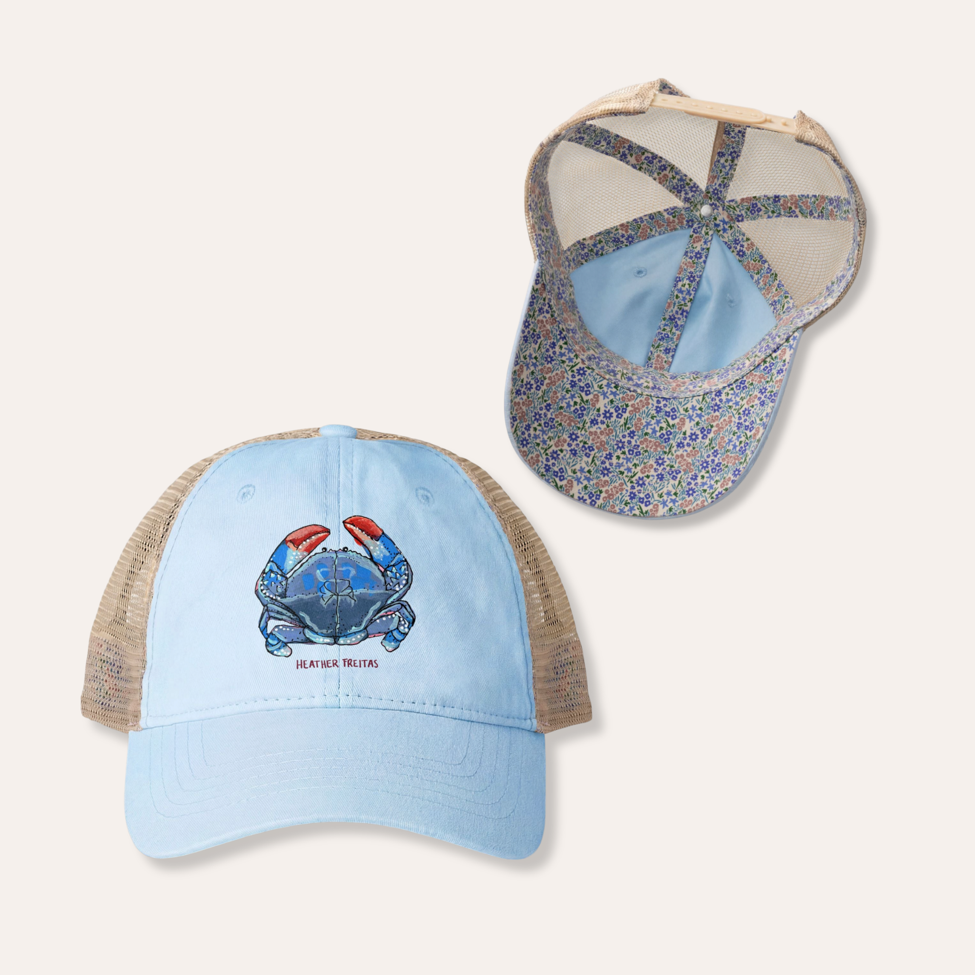Blue Crab Women's Washed Mesh-Back Cap