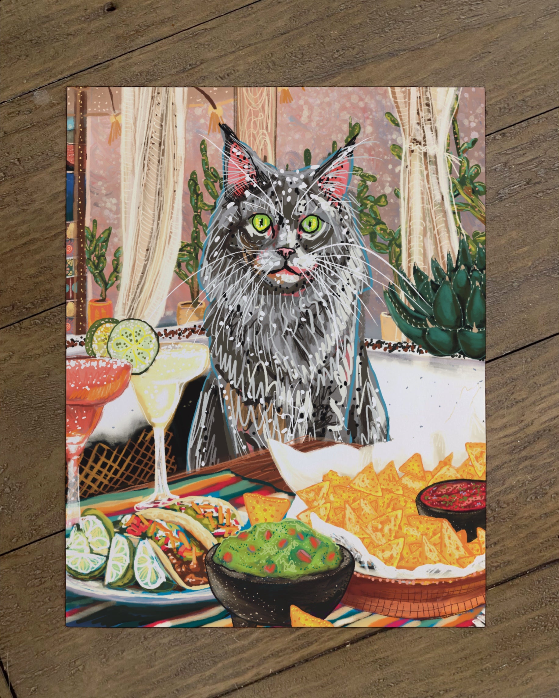 Long Hair Gre Cat - Build Your Own Fancy Feast Cat Paper Print