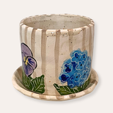 Flowers Hand Painted Ceramic 4 inch Planter
