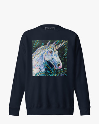 Emerald Unicorn Unisex Premium Sweatshirt - Heather Freitas - fine art home deccor