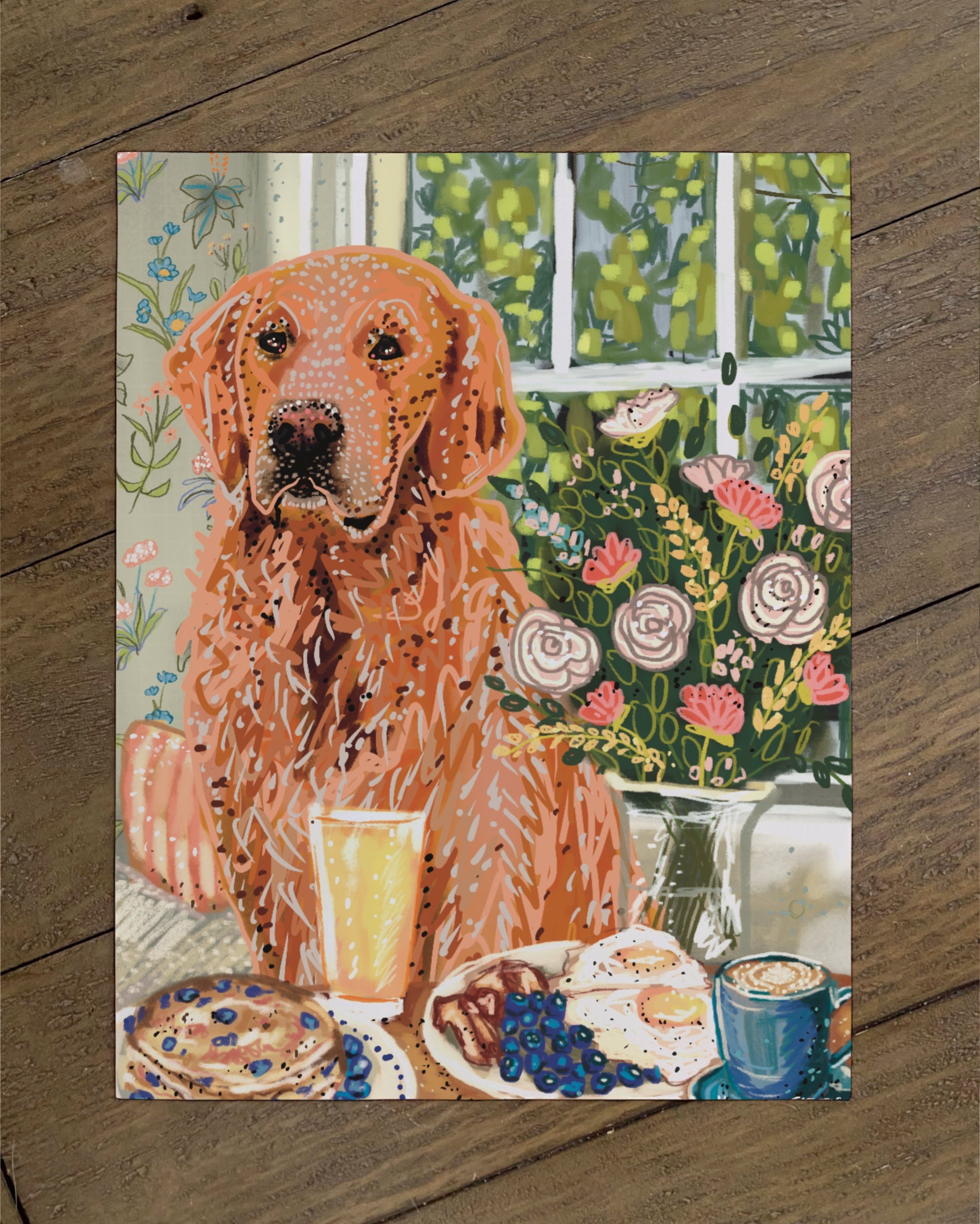 Golden Retriever- Build Your Own Dining Dog Paper Print