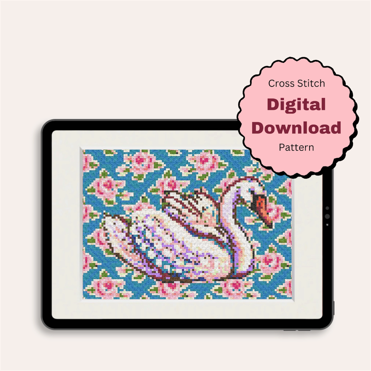 Swan Counted Cross Stitch Pattern ( Digital Download )
