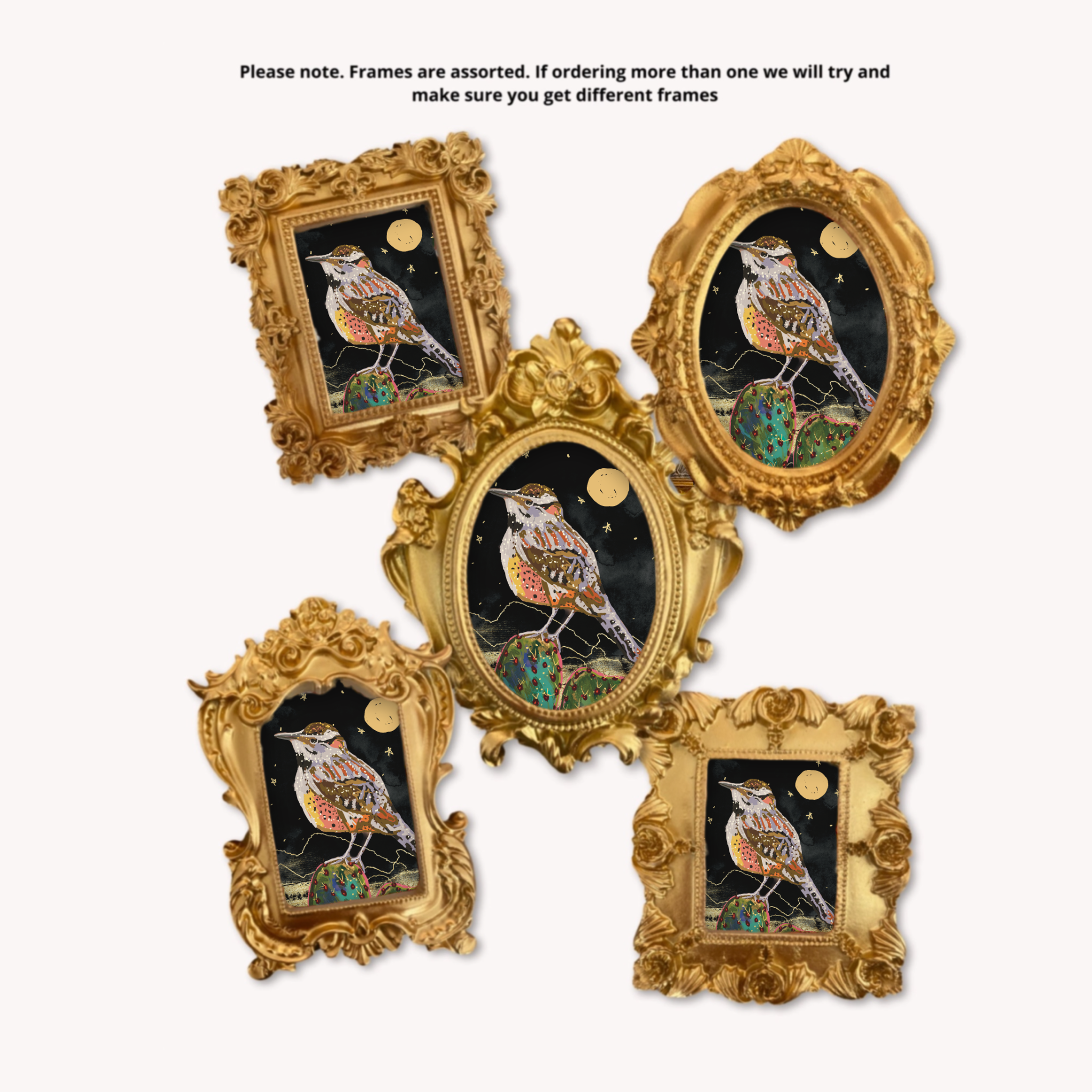 Cactus Wren Framed Small Magnet