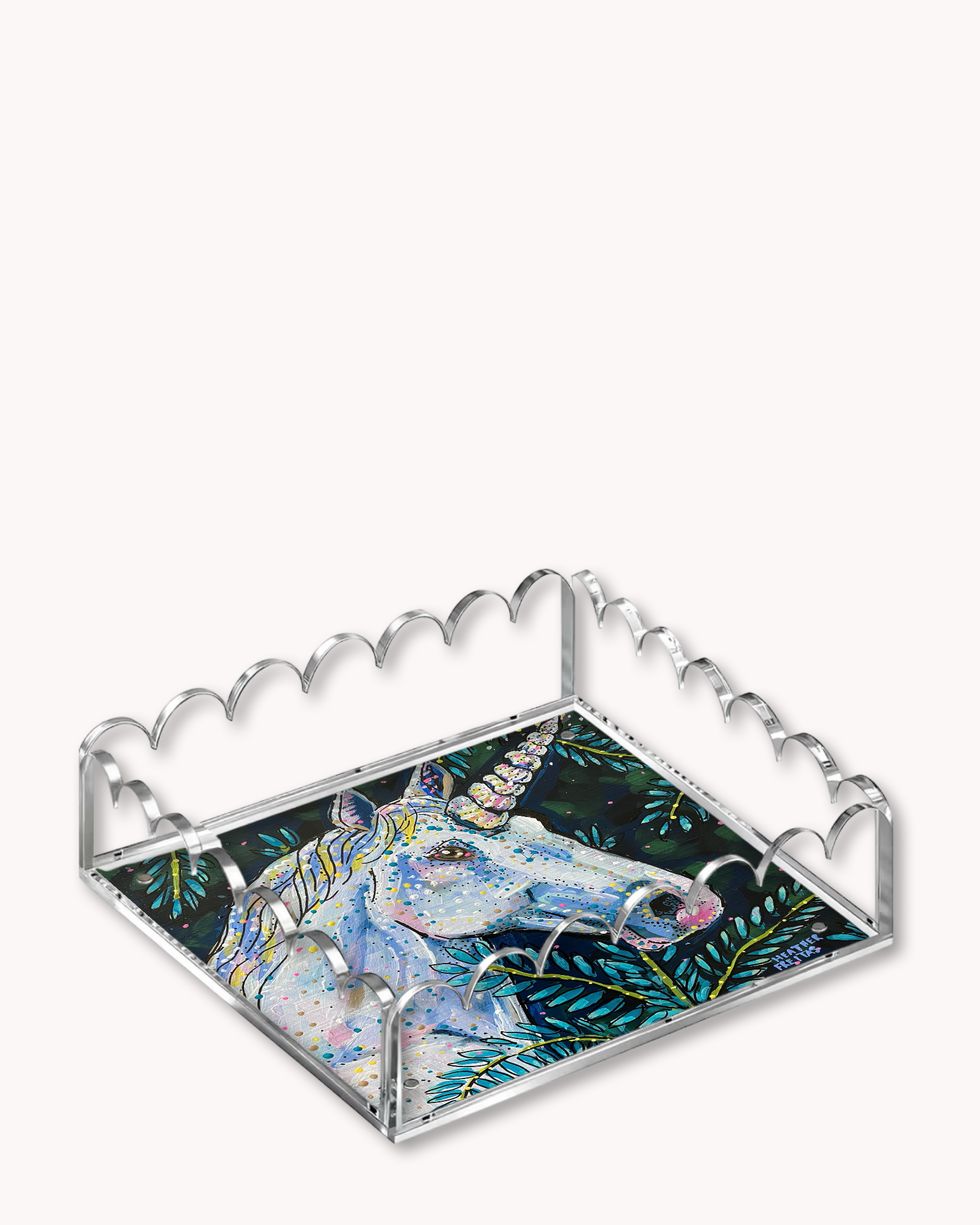 Emerald Unicorn Acrylic Tray