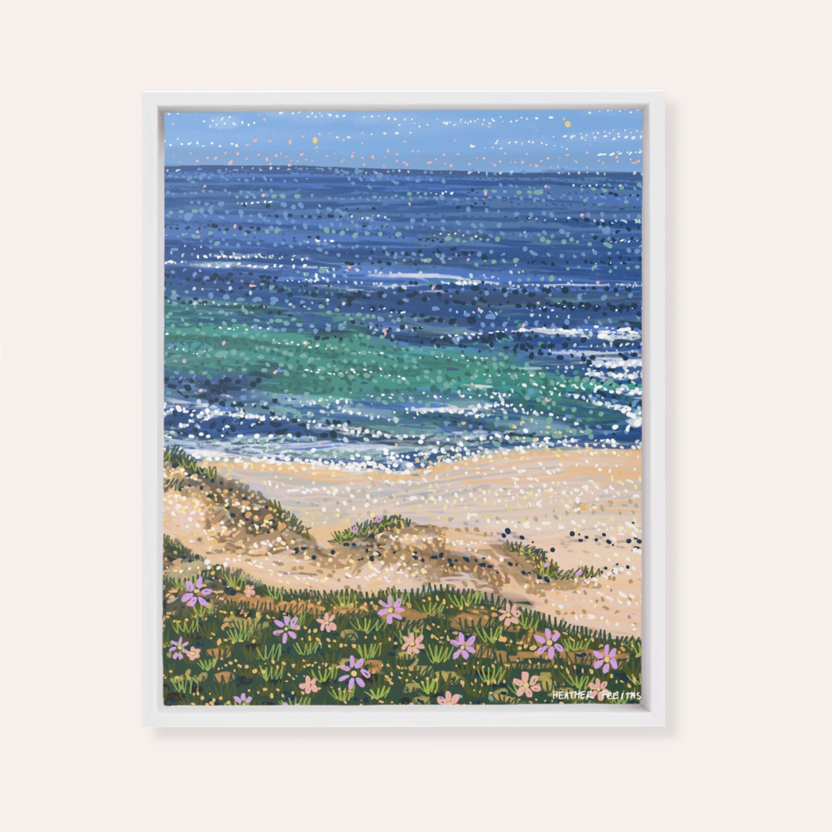 Daisy Tides Framed Fine Art Canvas Print