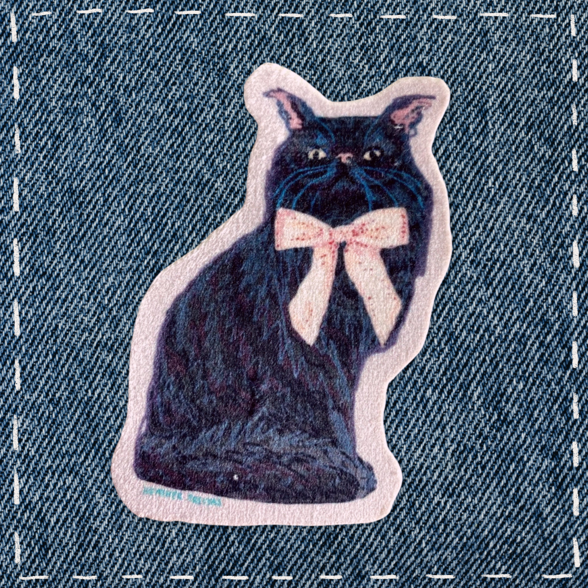 Black Persian Cat - Sew On Velveteen Patch