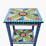 Evil Eye Peacock Hand Painter Accent Table