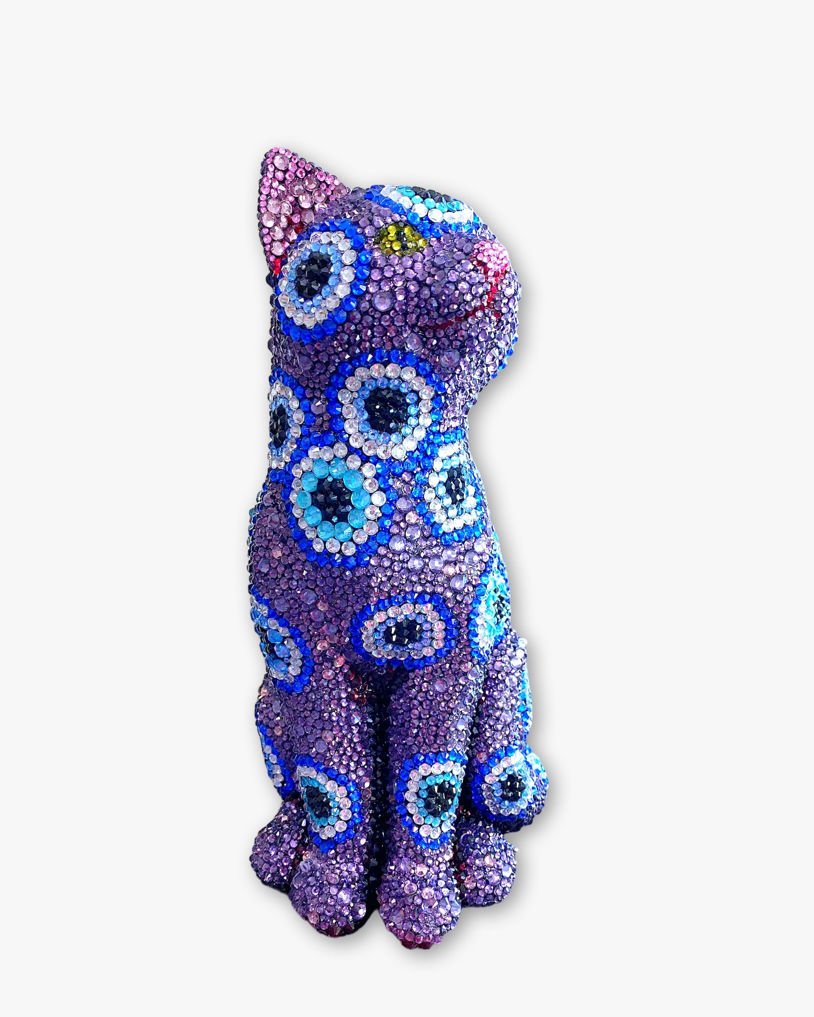 Amethyst Evil Eye Crystal Cat Sculpture - Heather Freitas - fine art home deccor