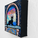 Royal Black Cat In Archway( Original Painting )