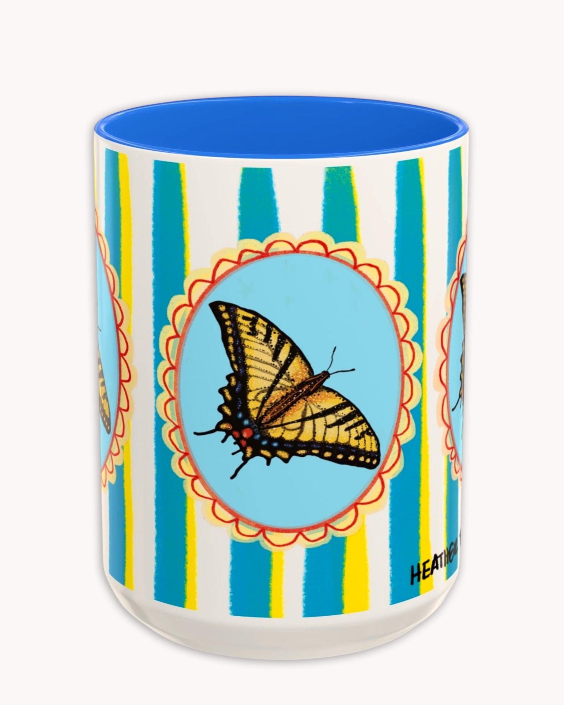 Yellow Butterfly Coffee Mug 15oz