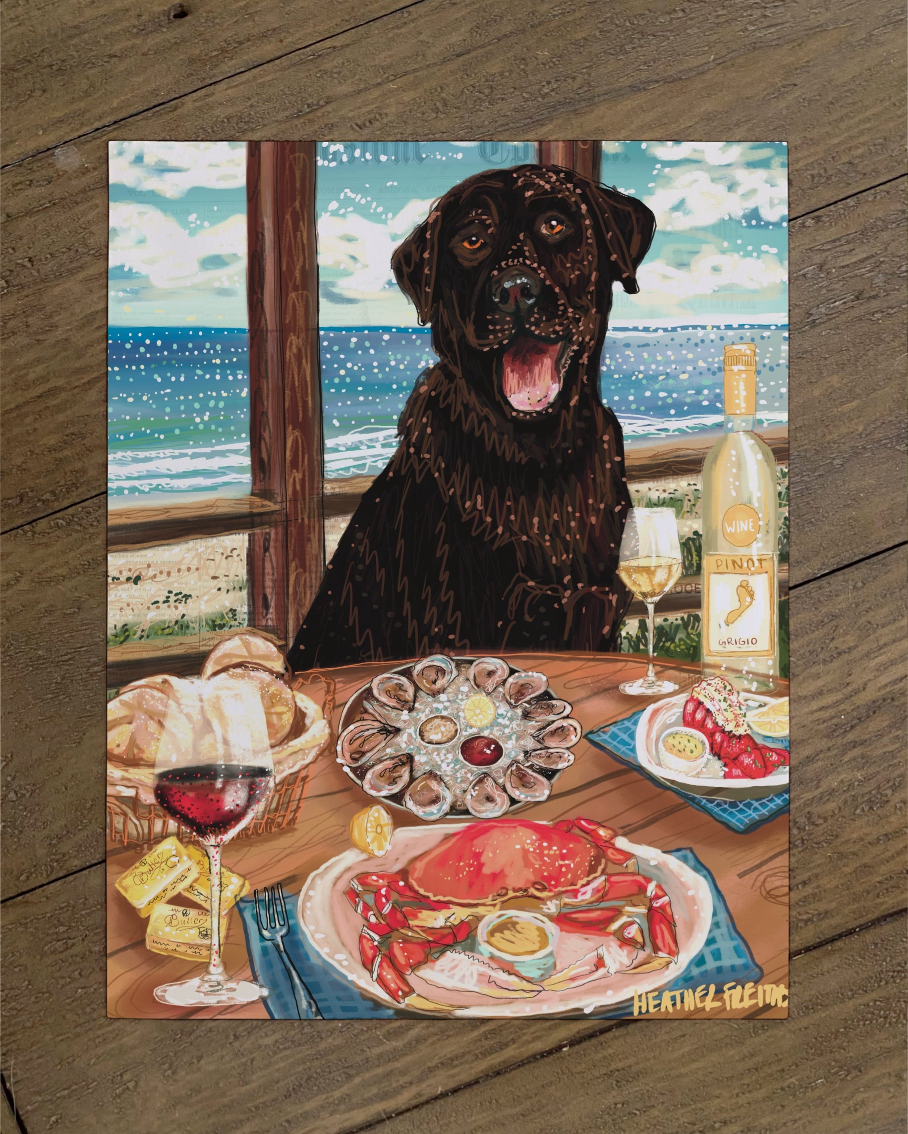 Labrador - Build Your Own Dining Dog Paper Print