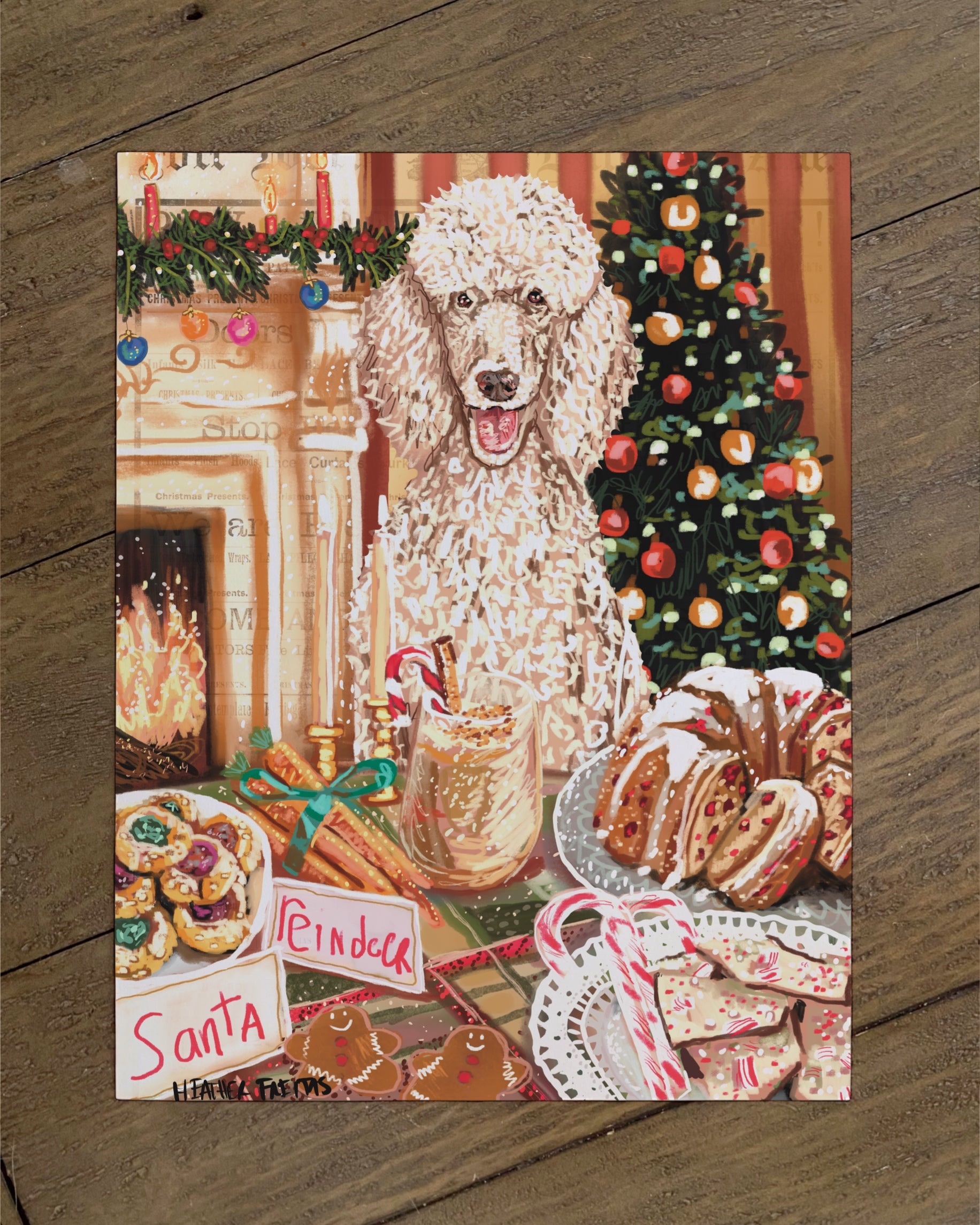Standard Poodle - Build Your Own Dining Dog Paper Print