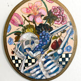 Wine & Dine ( Original Painting - Painted Thrifted Painting )