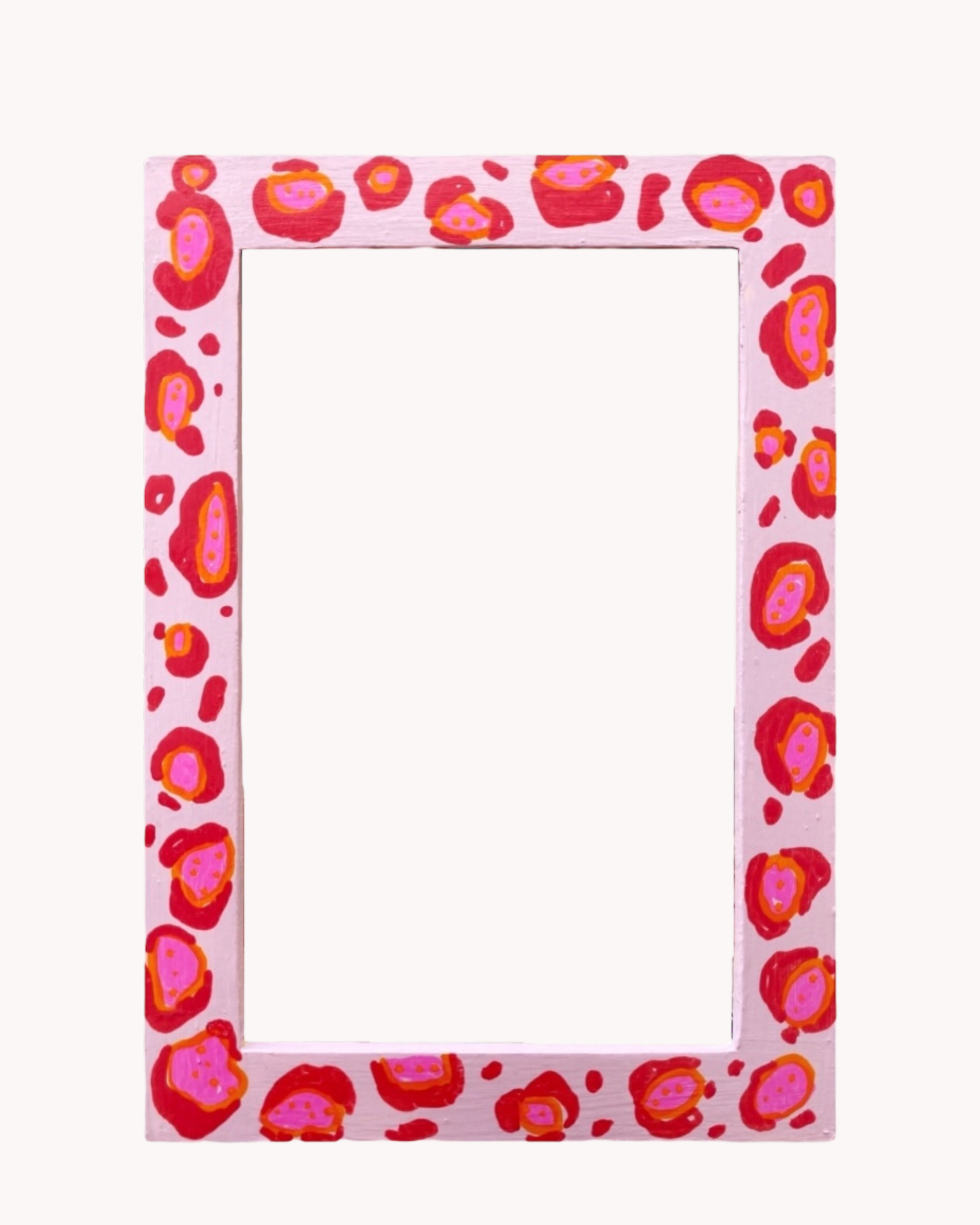 Hot Pink Leopard Print ( Hand Painted Frame 4x6 inch)