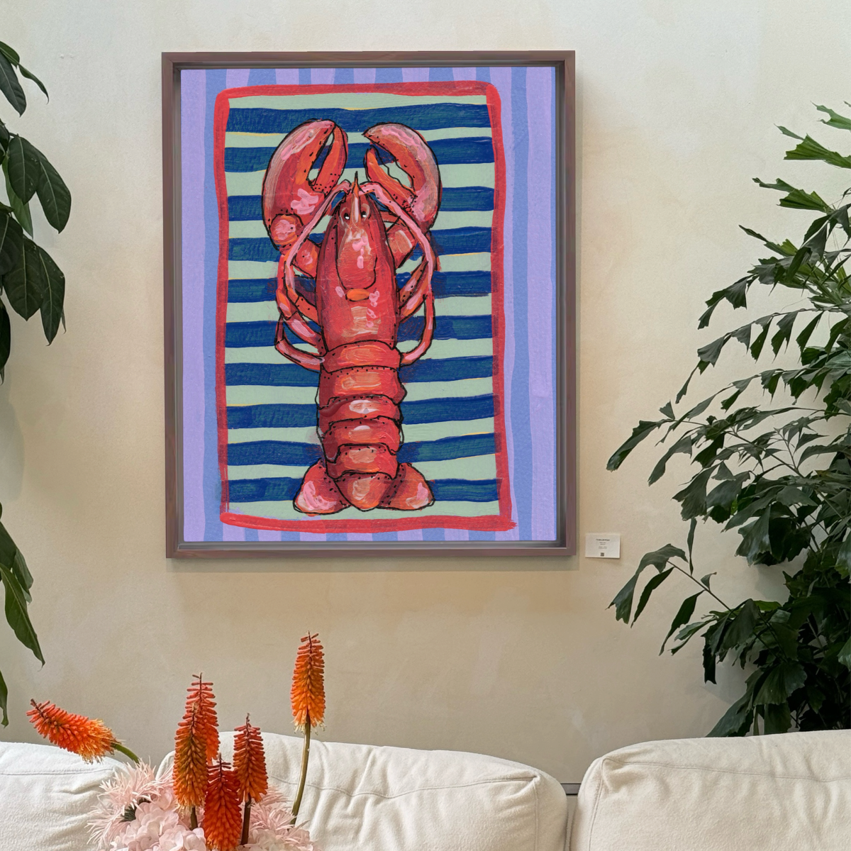 Red Lobster Framed Fine Art Canvas Print