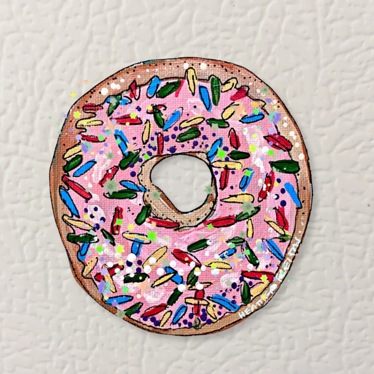 Pink Donut With Sprinkles Magnet ( Die-Cut )